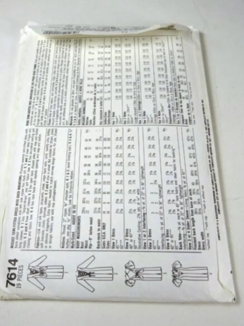 Vintage Simplicity 7614 | Misses' Semi-Fitted Dress | Size 10-14 COMPLETE